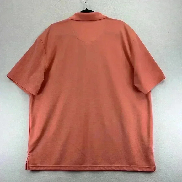 Cubavera Men’s Polo Shirt XXL Peach 100% Polyester Textured Knit Casual Like New - Picture 5 of 8